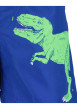 Thumbnail Short de bain bleu électrique uni avec imprimé dinosaure vert sur le côté - Image 3