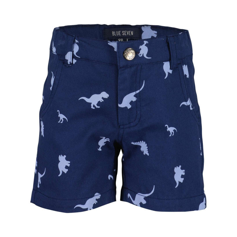 Blue Seven - Short En Coton Bleu Marine Avec Un Imprimé Dinosaure Bleu Clair - Marine Blue Seven - Short En Coton Bleu Marine Avec Un Imprimé Dinosaure Bleu Clair - Marine