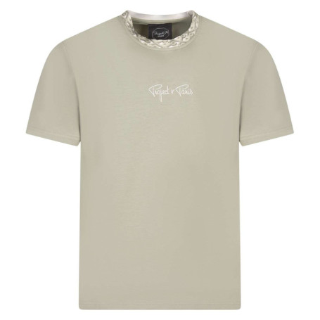 T-shirt kaki uni avec nom de la marque brodé à...