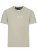 Thumbnail T-shirt kaki uni avec nom de la marque brodé à l'avant et une coupe droite