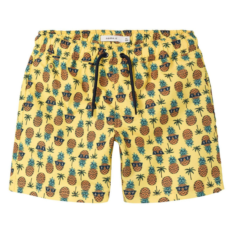 Name It - Short De Bain Jaune Imprimé Ananas Avec Une Taille élastiquée Et Un Lien - Jaune Name It - Short De Bain Jaune Imprimé Ananas Avec Une Taille élastiquée Et Un Lien - Jaune