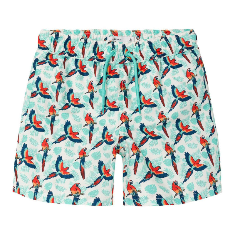 Name It - Short De Bain Ciel Imprimé Perroquet Avec Un Lien De Serrage - Ciel Name It - Short De Bain Ciel Imprimé Perroquet Avec Un Lien De Serrage - Ciel