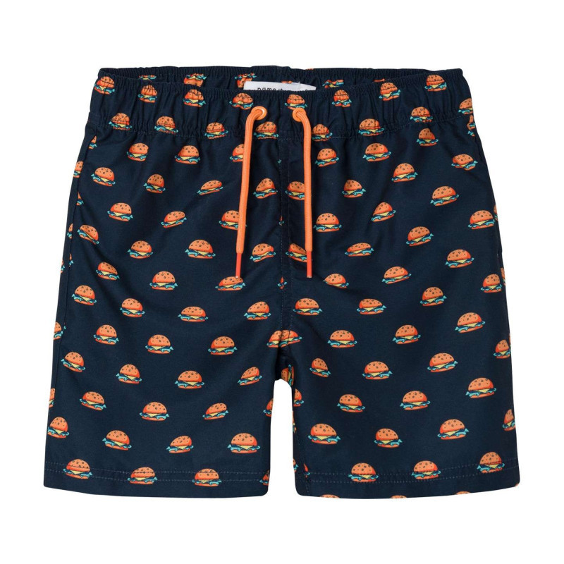 Name It - Short De Bain Marine Imprimé Hamburger Avec Une Taille élastiquée - Marine Name It - Short De Bain Marine Imprimé Hamburger Avec Une Taille élastiquée - Marine