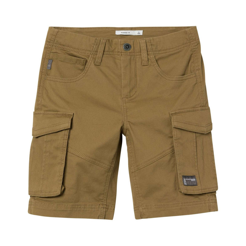 Name It - Short En Coton Camel Uni Avec Une Coupe Cargo Et Plusieurs Poches - Camel