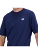 Thumbnail T-shirt en coton marine uni avec un col rond et une coupe droite - Image 2