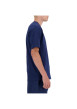 Thumbnail T-shirt en coton marine uni avec un col rond et une coupe droite - Image 3