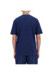 Thumbnail T-shirt en coton marine uni avec un col rond et une coupe droite - Image 4