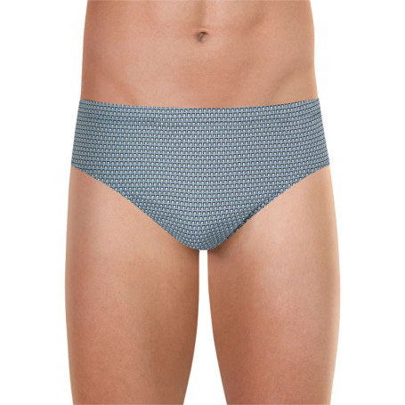 Slip en coton gris avec un imprimé géométrique...