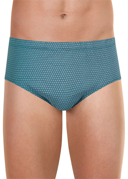 Slip en coton bleu ciel avec un imprimé géométrique et une coupe fermée