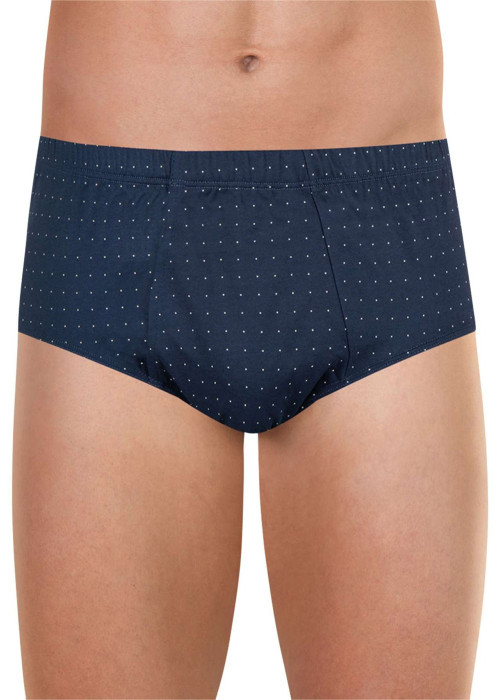 Slip en coton marine avec un imprimé à pois et une coupe ouverte
