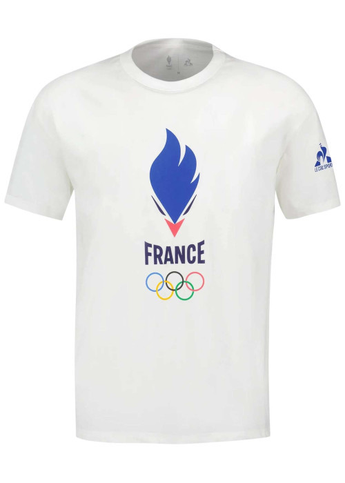 T-shirt en coton blanc uni avec un col rond et une coupe droite