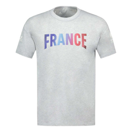 T-shirt gris uni avec une coupe droite un col...
