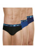 Thumbnail Lot de 3 slips en coton bleus unis à coupe fermée et taille élastiquée - Image 3