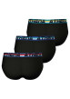 Thumbnail Lot de 3 slips en coton noirs unis à coupe fermée et taille élastiquée - Image 2