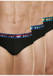 Thumbnail Lot de 3 slips en coton noirs unis à coupe fermée et taille élastiquée - Image 3