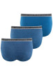 Thumbnail Lot de 3 slips en coton marine unis à coupe fermée et taille élastiquée - Image 2
