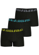 Thumbnail Lot de 3 boxers en coton noirs unis à coupe fermée et taille élastiquée