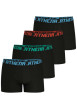 Thumbnail Lot de 4 boxers en coton noirs unis à coupe fermée et taille élastiquée