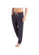 Thumbnail Pyjama long en coton parme rayé avec une coupe droite et un col V - Image 3