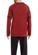 Thumbnail Pyjama long en coton brique uni avec une coupe droite et un col V - Image 2