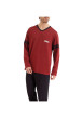 Thumbnail Pyjama long en coton brique uni avec une coupe droite et un col V - Image 3