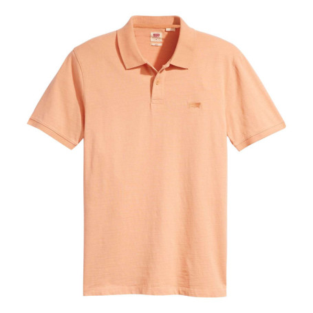 Polo en coton orange uni avec un col boutonné...
