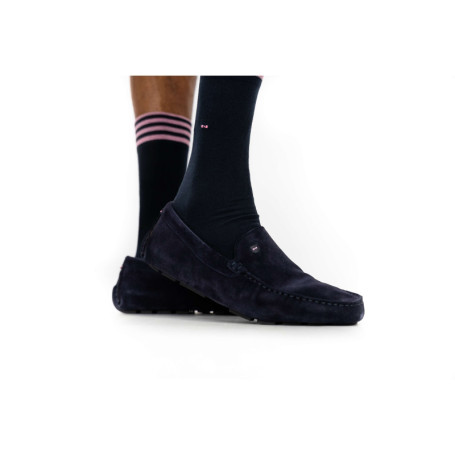 Chaussettes hautes nuit unies en coton mélangé...