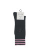 Thumbnail Chaussettes hautes nuit unies en coton mélangé avec rayures et petit nœud rose - Image 2