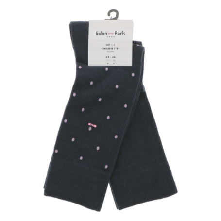 Lot de 2 paires de chaussettes hautes en coton...