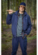 Thumbnail Pantalon cargo en coton marine uni avec un patch d'authenticité