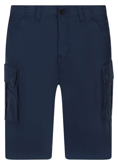 Short cargo en coton biologique marine coupe droite et fermeture zip