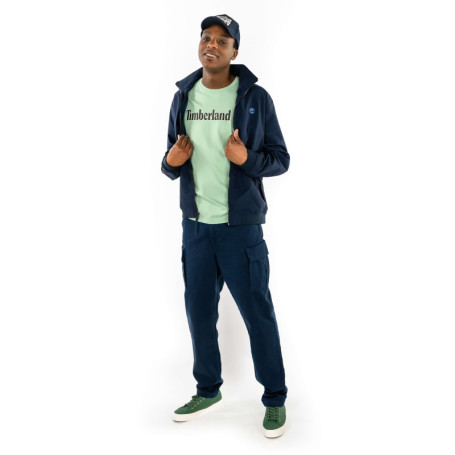 Blouson marine uni avec une coupe droite et une...