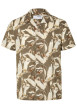 Thumbnail Chemise beige imprimé avec un col français et à manches courtes - Image 4