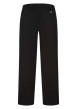 Thumbnail Pantalon en coton noir uni avec une coupe regular fit et une taille élastiquée - Image 2