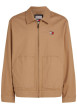 Thumbnail Blouson en coton sable uni avec une coupe droite et un col français