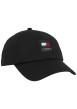 Thumbnail Casquette en coton biologique noire unie coupe strapback et étiquette cousue