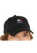 Thumbnail Casquette en coton biologique noire unie coupe strapback et étiquette cousue - Image 3