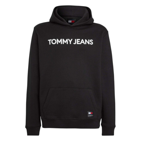 Sweat en coton noir uni coupe droite avec un...