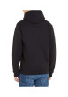 Thumbnail Sweat en coton noir uni coupe droite avec un col à capuche et étiquette - Image 4