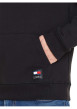 Thumbnail Sweat en coton noir uni coupe droite avec un col à capuche et étiquette - Image 6