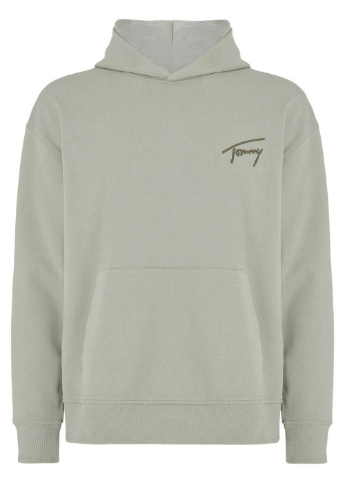Sweat en coton tilleul uni coupe droite avec un col à capuche