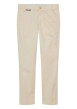 Thumbnail Pantalon chino en coton beige uni avec une coupe slim et des poches