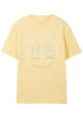 Thumbnail T-shirt en coton jaune chiné avec une coupe droite et un col rond