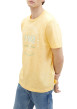 Thumbnail T-shirt en coton jaune chiné avec une coupe droite et un col rond - Image 2