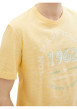 Thumbnail T-shirt en coton jaune chiné avec une coupe droite et un col rond - Image 6