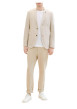 Thumbnail Blazer en coton et lin mélangé camel uni coupe droite col cubain - Image 3