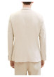 Thumbnail Blazer en coton et lin mélangé camel uni coupe droite col cubain - Image 4