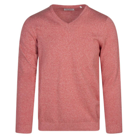 Pull en coton rouge uni coupe droite avec un...