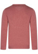 Thumbnail Pull en coton rouge uni coupe droite avec un col v et nom de la marque - Image 2