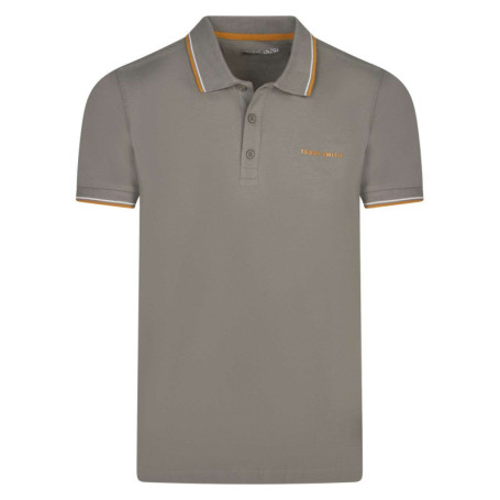 Polo en coton tilleul uni coupe droite avec un...